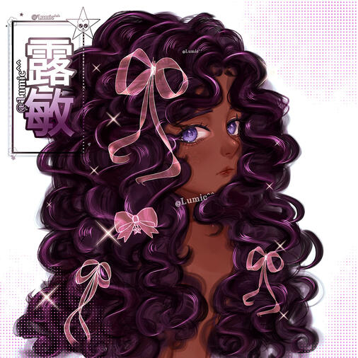 Drew this while practicing curly hair rendering and eye rendering
